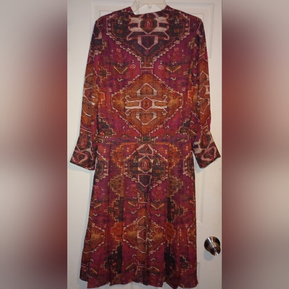 Tory Burch Aztec Silk Midi Length Dress women's size 8 - Picture 5 of 8